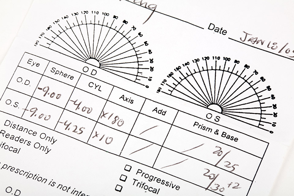 eyeglass prescription